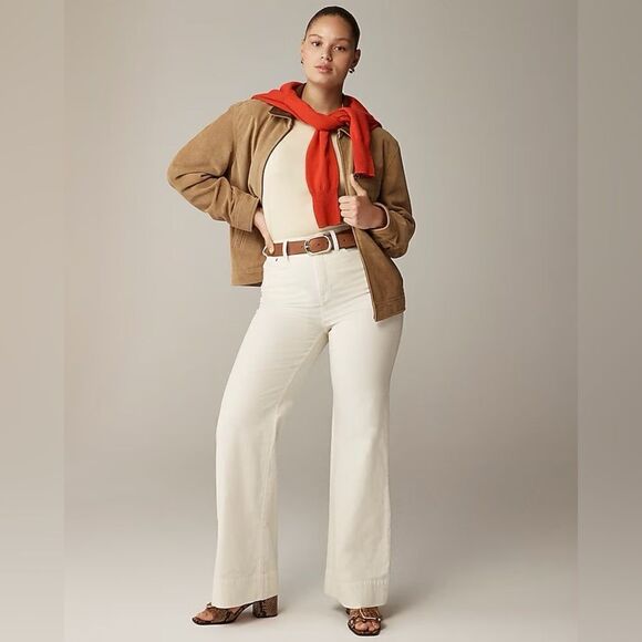 NWT J CREW Wide-leg corduroy trouser in Ivory - Picture 2 of 6